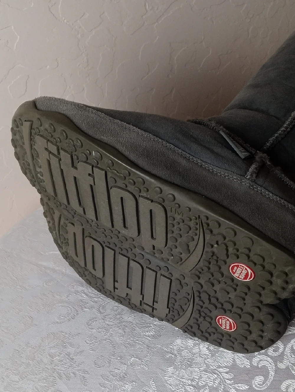 Fitflop Gray Women's Tall Shearling Winter Boots